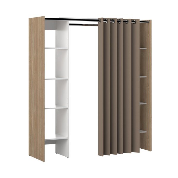 Belo-rjava omara iz hrastovega dekorja 185x182 cm Tom - TemaHome -image-2
