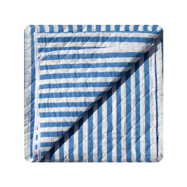 Modro-belo črtasto prešito posteljno pregrinjalo Stripes, 160 x 230 cm-image-3