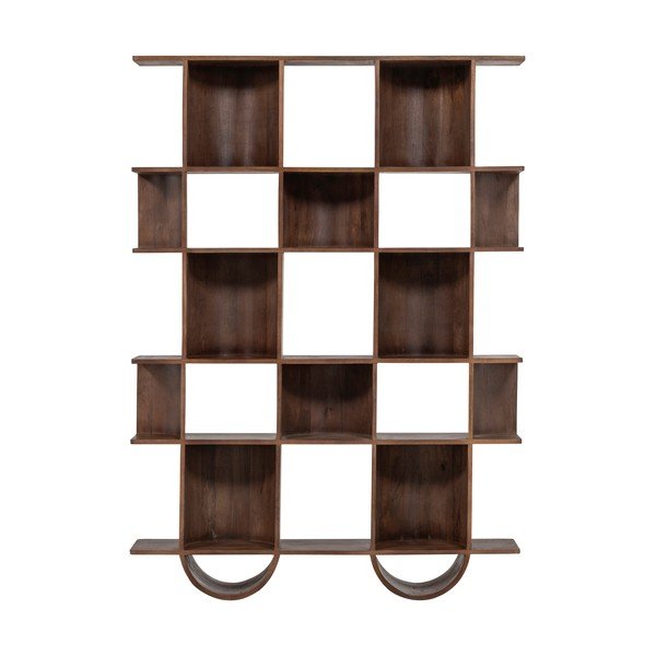 Temno rjav regal iz masivnega manga 130x180x35 cm Sinne – WOOOD