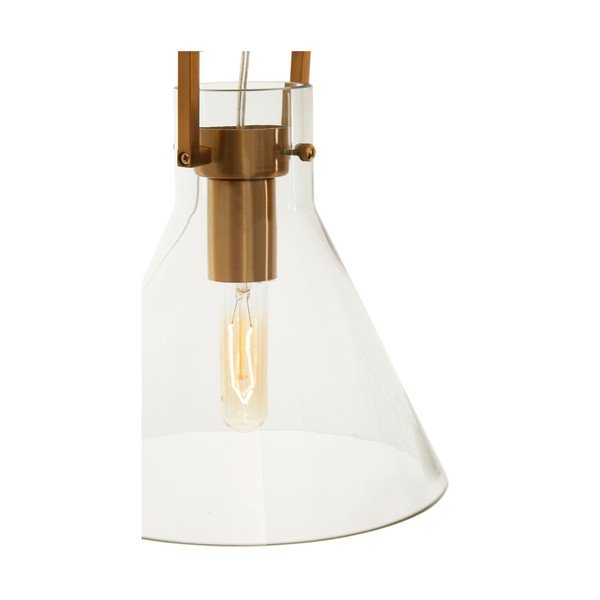 Kovinska viseča svetilka v zlati barvi s steklenim senčilom ø 25 cm Trieste – Premier Housewares-image-1