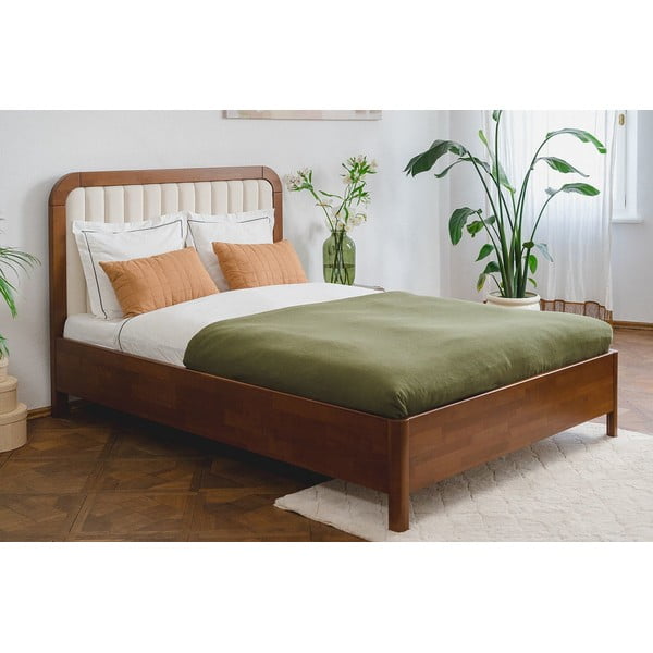 Svetlo rjava zakonska postelja iz bukovega lesa Skandica Visby Modena, 180 x 200 cm-image-1