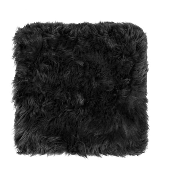 Črna sedežna blazina iz ovčje kože Royal Dream Zealand, 40 x 40 cm