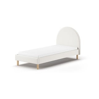 Bela oblazinjena postelja z letvenim dnom 90x200 cm MOON – Vipack