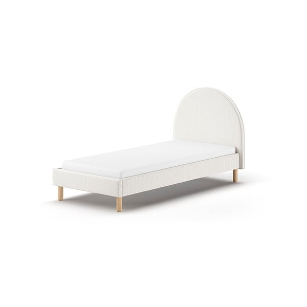 Bela oblazinjena postelja z letvenim dnom 90x200 cm MOON – Vipack