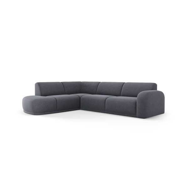 Siva žametna kotna sedežna garnitura Erin – Micadoni Home-image-2