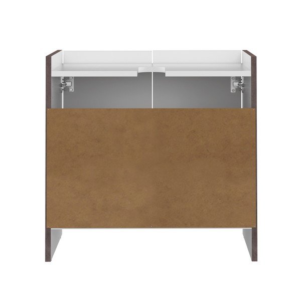 Bela kopalniška omarica s sivim korpusom TemaHome Biarritz, višina 59,2 cm-image-3
