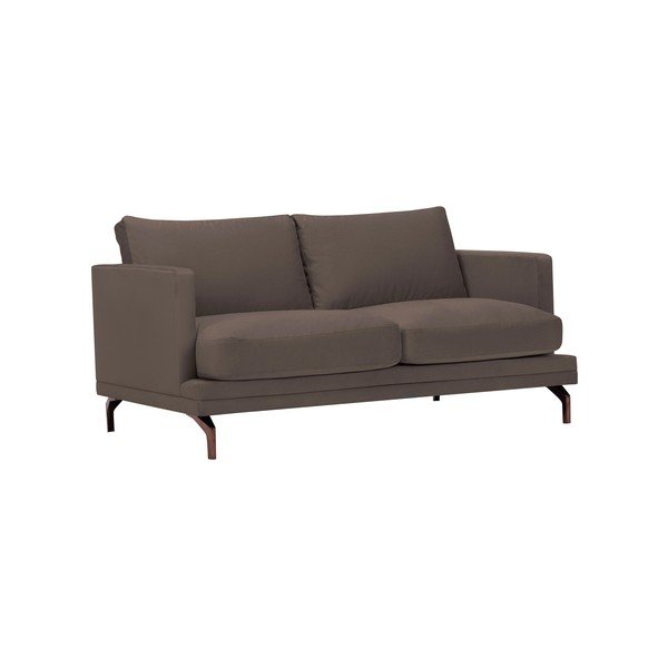 Windsor & Co Zofe Jupiter rjava dvosedežna zofa z zlato obarvanim podnožjem-image-1