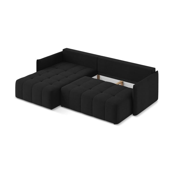 Črna raztegljiva/s prostorom za shranjevanje kotna sedežna garnitura (levi kot/z ležalnikom) Moku – Makamii-image-3