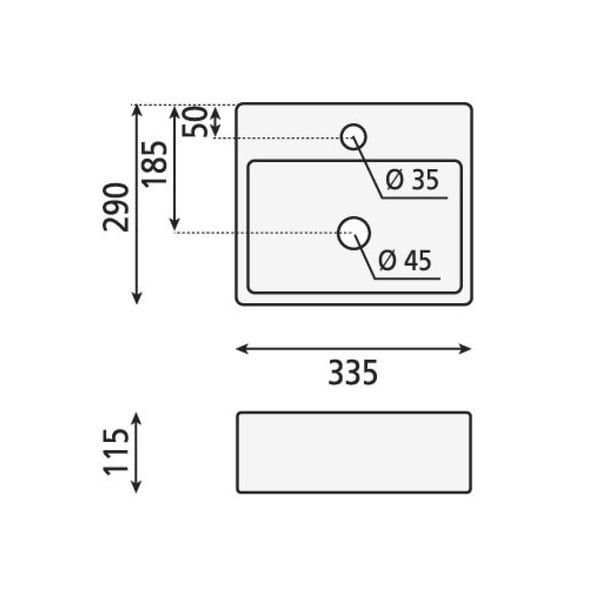 Bel keramičen manjši umivalnik 33,5x29 cm Giulia – Sapho-image-3