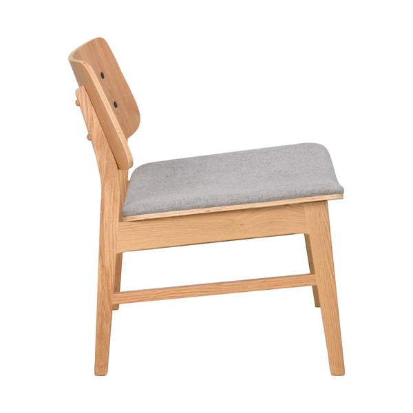 Fotelj iz hrastovega lesa s svetlo sivim sedežem Rowico Nagano-image-2
