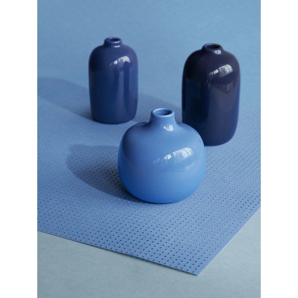 Modre keramične vaze v kompletu 3 ks (višina 9 cm) Ceola – Blomus-image-2