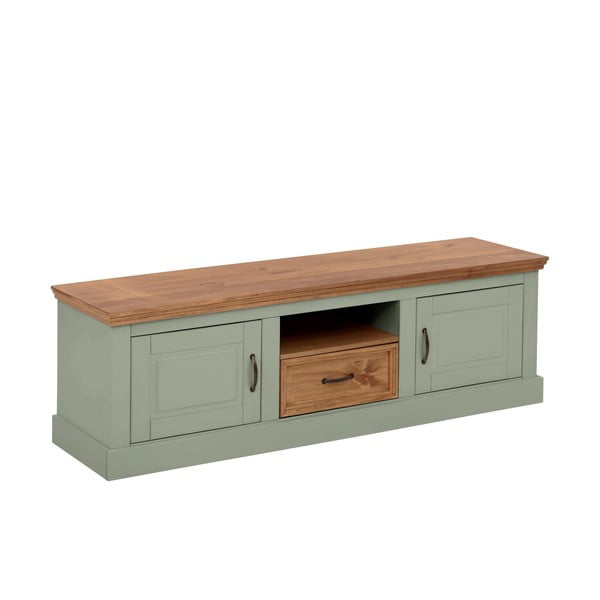 Svetlo zelena TV omarica iz masivnega bora 160x50 cm Selma – Støraa-image-2