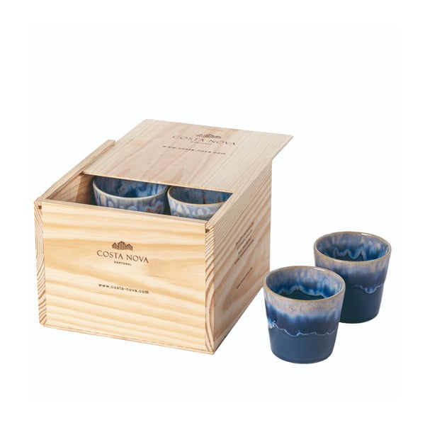 Modre lončene skodelice za espresso v kompletu 8 ks Grespresso – Costa Nova