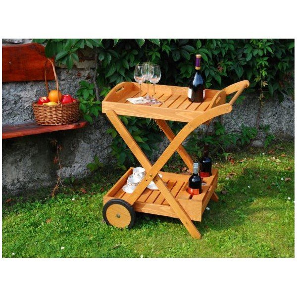 Vrtna servirna miza iz borovega lesa 74x61 cm - Rojaplast-image-1