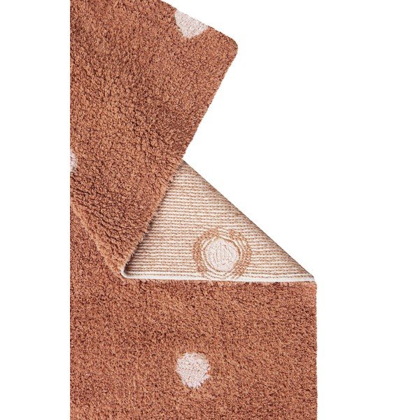 Opečnato oranžna pralna ročno tkana bombažna otroška preproga 100x150 cm Mini Dot Chestnut – Lorena Canals-image-4