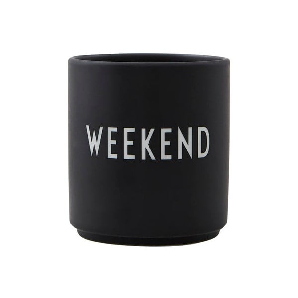 Črna porcelanasta skodelica 300 ml Weekend – Design Letters