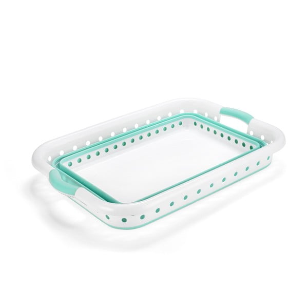 Bela in turkizna zložljiva košara za perilo Addis-image-1