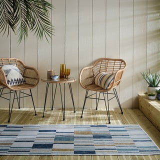 Rumeno-modra notranja in zunanja preproga 80x230 cm Rosco Geo – Flair Rugs
