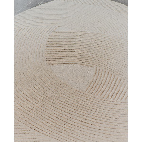 Kremno bela ročno tkana volnena preproga 160x230 cm Domm – Kave Home-image-2