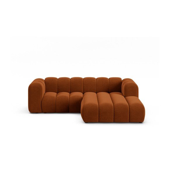 Oranžna kotna sedežna garnitura (desni kot) Lupine – Micadoni Home