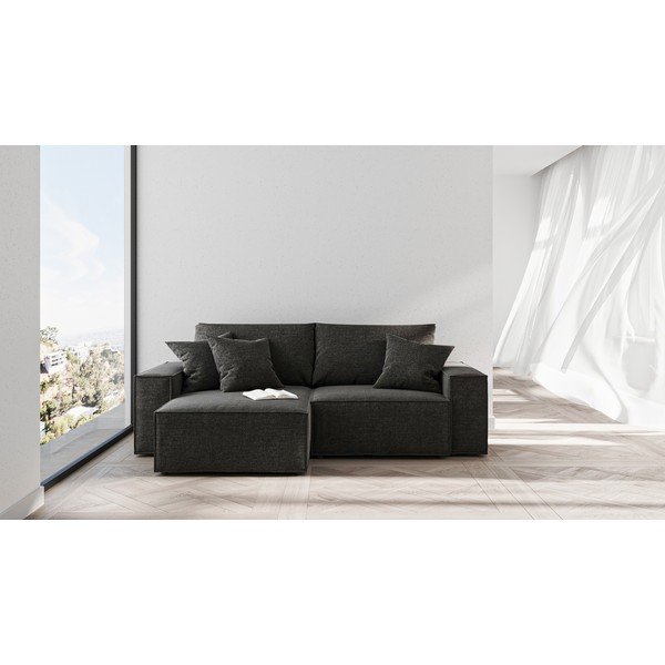 Antracitno siva raztegljiva sedežna garnitura Ghado Melow-image-3