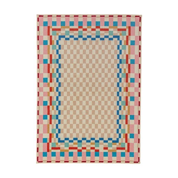 Preproga iz mešanice volne 180x230 cm Checkered Border – Flair Rugs