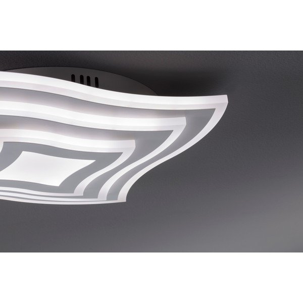 Bela kovinska LED stropna zatemnitvena svetilka z daljinskim upravljalnikom 43x43 cm Gorden – Fischer & Honsel-image-1