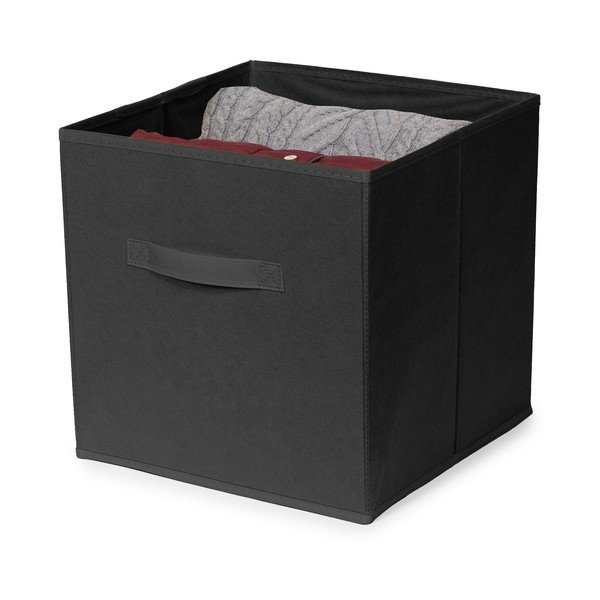 Črna tekstilna škatla za shranjevanje 31x31x31 cm – Compactor-image-2