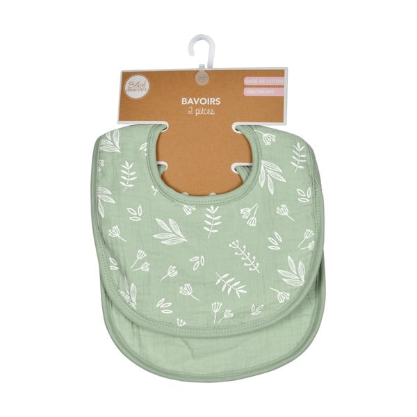 Zeleni slinčki iz muslina v kompletu 2 ks – Bébé Douceur-image-2