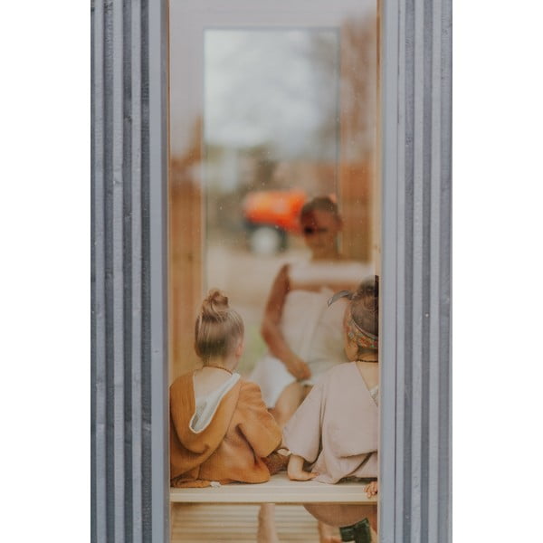 Otroški pončo iz muslina v konjak rjavi barvi velikosti M – Malomi Kids-image-2