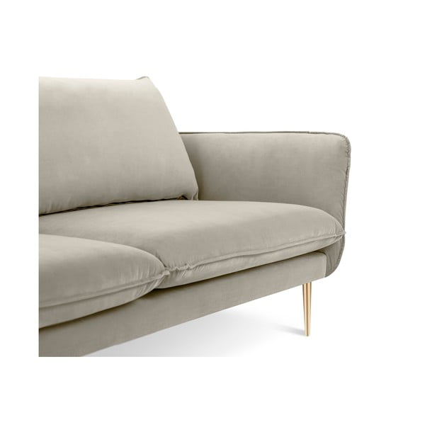 Bež žametna zofa Cosmopolitan Design Florence,160 cm-image-3
