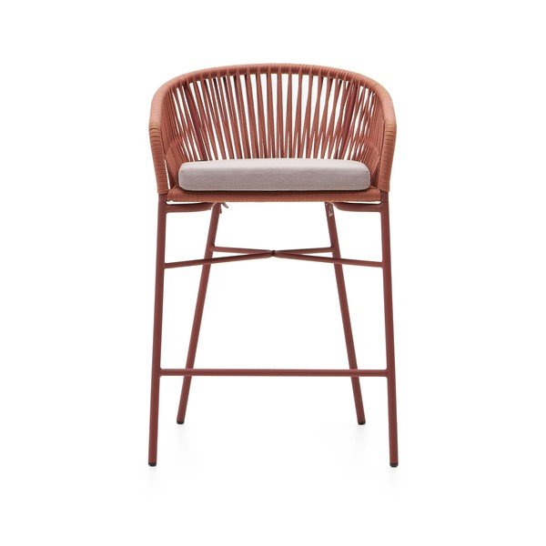 Vrtni barski stolček v barvi terakote Kave Home Yanet, višina 85 cm-image-2