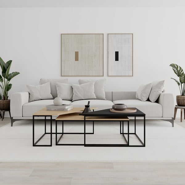 Mizice z mizno ploščo v hrastovem dekorju v kompletu 3 ks 70x110 cm Titan – Marckeric-image-1