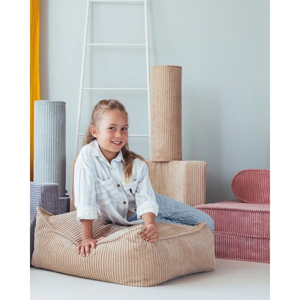 Mentolno zelena otroška blazina iz rebrastega žameta Roll – Wigiwama-image-1