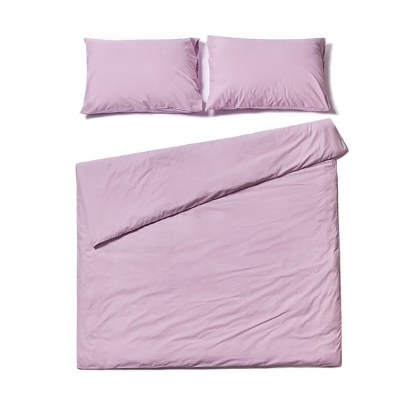Sivkasto vijolična bombažna posteljnina za zakonsko posteljo Bonami Selection, 200 x 220 cm