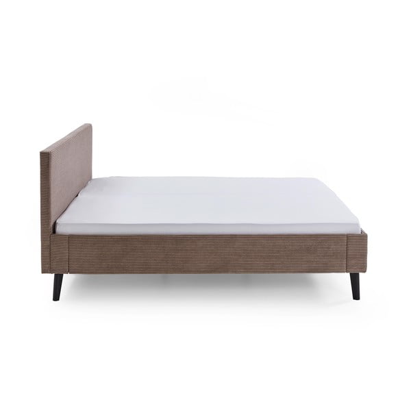 Rjava oblazinjena zakonska postelja brez letvenega dna 180x200 cm Avola – Meise Möbel-image-3