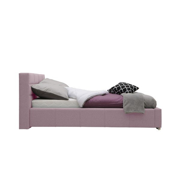 Svetlo roza zakonska postelja Mazzini Beds Reve, 140 x 200 cm-image-2