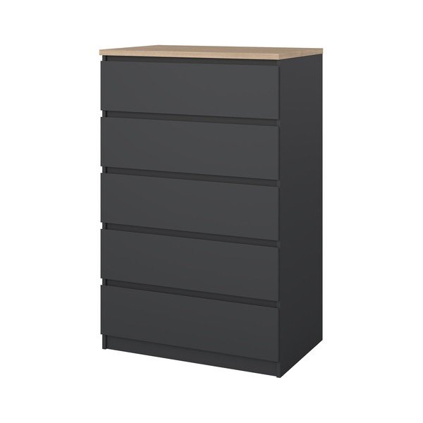 Temno siva komoda 77x121x50 cm Naia – Tvilum