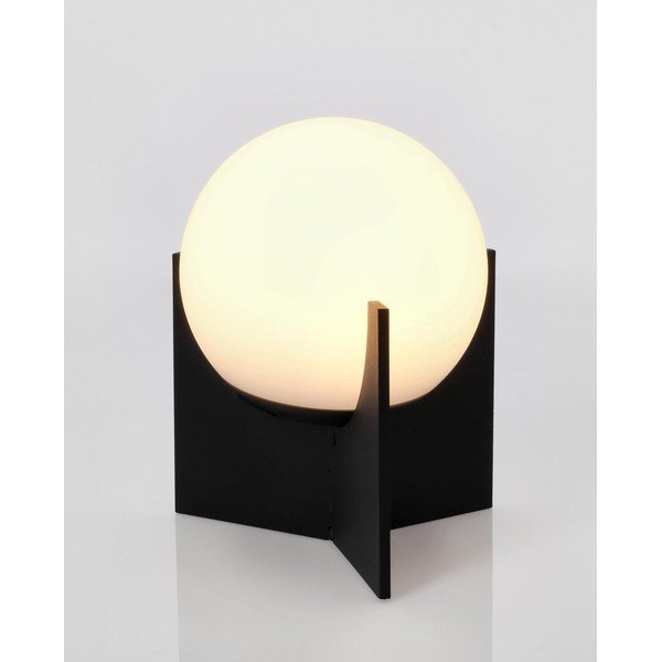 Črna kovinska LED zatemnitvena namizna svetilka s plastičnim senčilom (višina 16 cm) Cardamom – Bizzotto-image-2