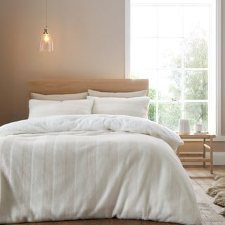 Kremno bela enojna posteljnina iz mikropliša 135x200 cm Stripe Fur – Bianca