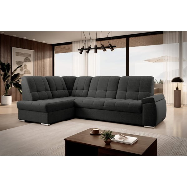 Temno siva raztegljiva/s prostorom za shranjevanje kotna sedežna garnitura (levi kot/v obliki črke L) Sado – ELTAP-image-4