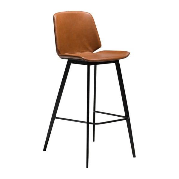 Barski stol iz eko usnja konjakasto rjave barve DAN-FORM Denmark Swing, višina 105 cm