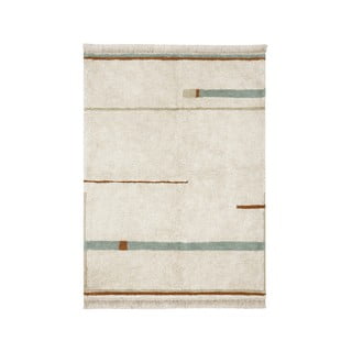 Modra/kremno bela pralna ročno tkana bombažna preproga 90x130 cm Lanes Vintage Blue – Lorena Canals