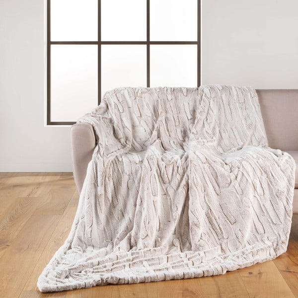 Bež odeja iz mikropliša 180x220 cm Lynx – douceur d'intérieur-image-1
