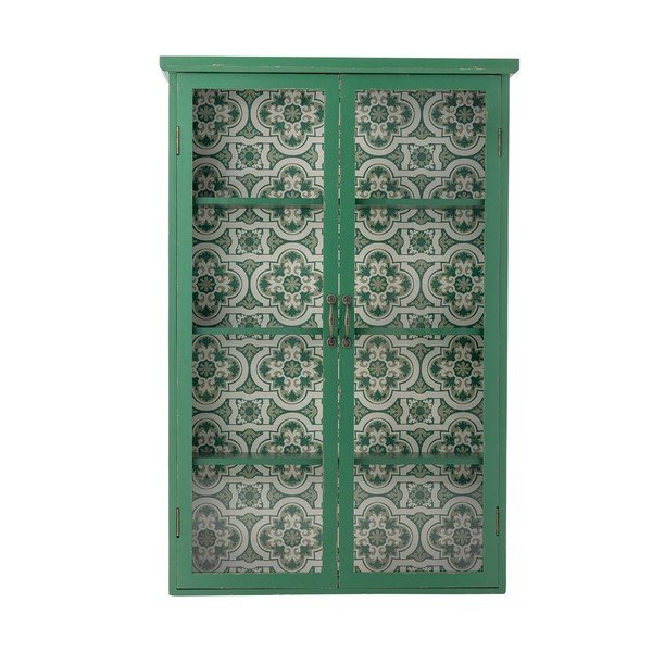 Zelena stenska vitrina iz masivne jelke 81x122x22 cm Hazem – Bloomingville