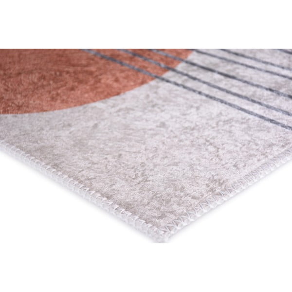 Oranžen/kremno bel pralen tekač 80x200 cm – Vitaus-image-2