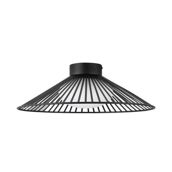 Mat črna kovinska LED stropna svetilka s steklenim senčilom Brume – Nova Luce