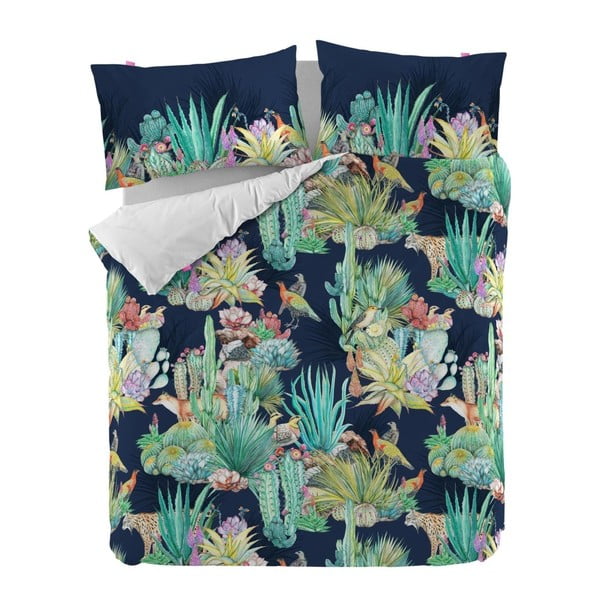 Bombažna odeja za zakonsko posteljo Happy Friday Cactus, 220 x 220 cm