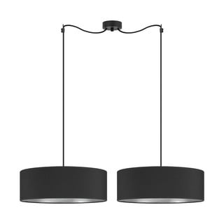 Črna dvojna viseča svetilka z detajli v srebrni barvi Bulb Attack Tres XL, ⌀ 45 cm