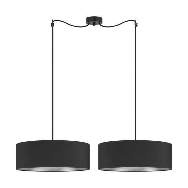 Črna dvojna viseča svetilka z detajli v srebrni barvi Sotto Luce Tres XL, ⌀ 45 cm
